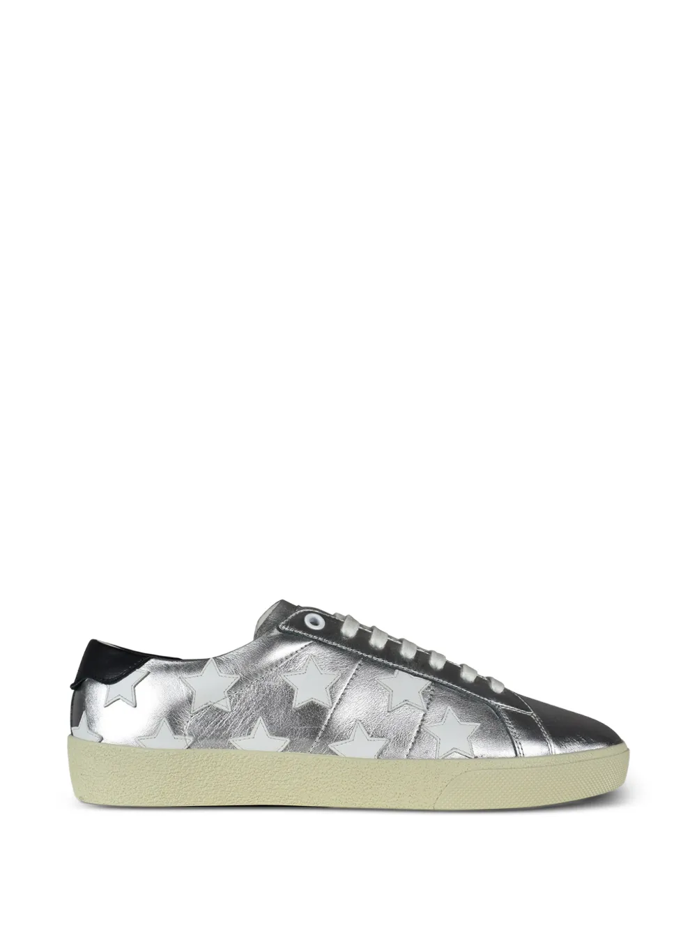 Saint Laurent Court Classic Sneakers mit Stern-Patch – Silber (58013608C208283)