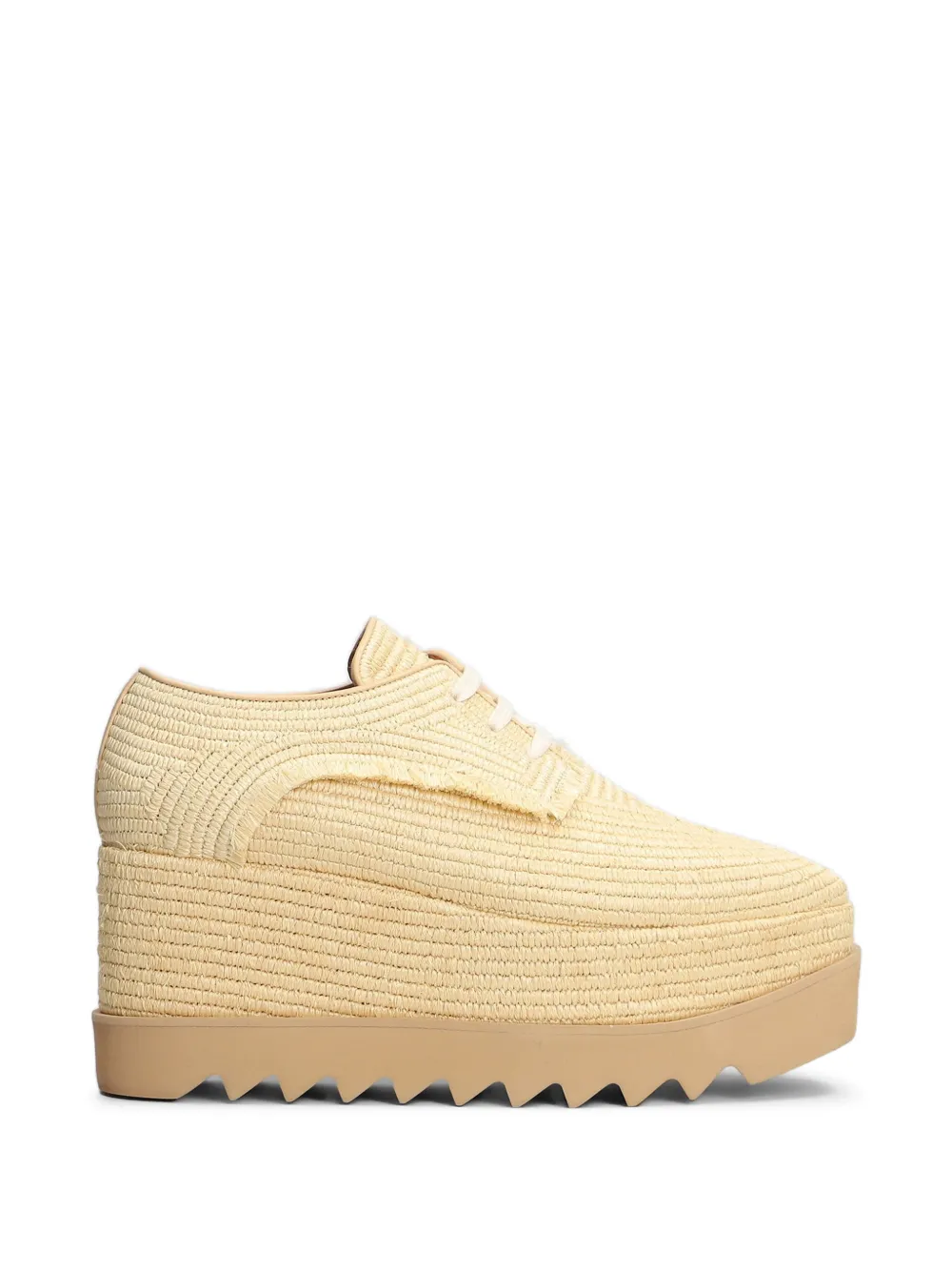 Stella McCartney Elyse raffia sneakers met plateauzool – Beige (810663E00303)