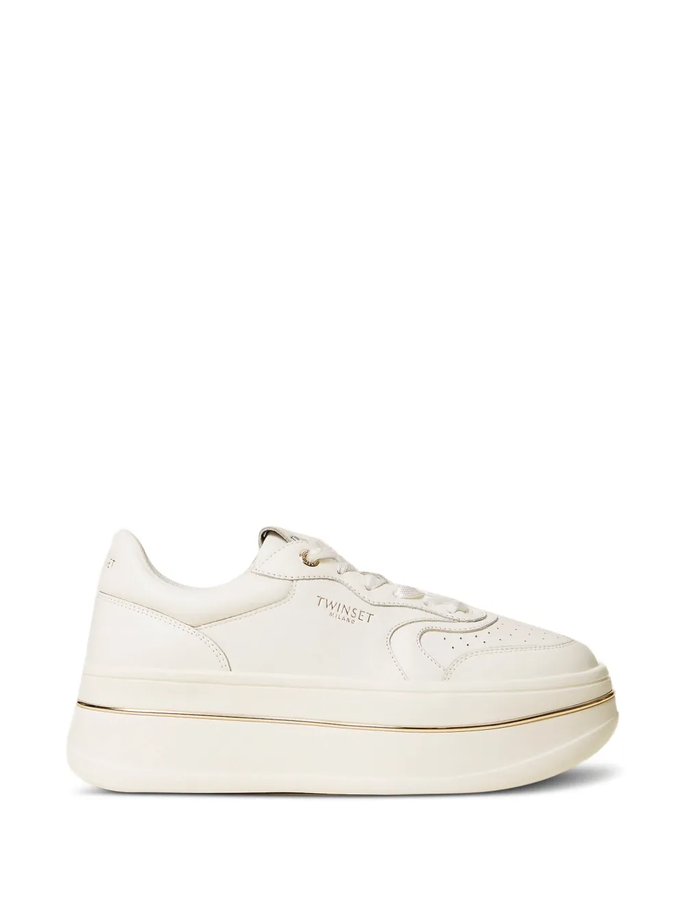 TWINSET Leren sneakers met plateauzool – Wit (261TCP01G)