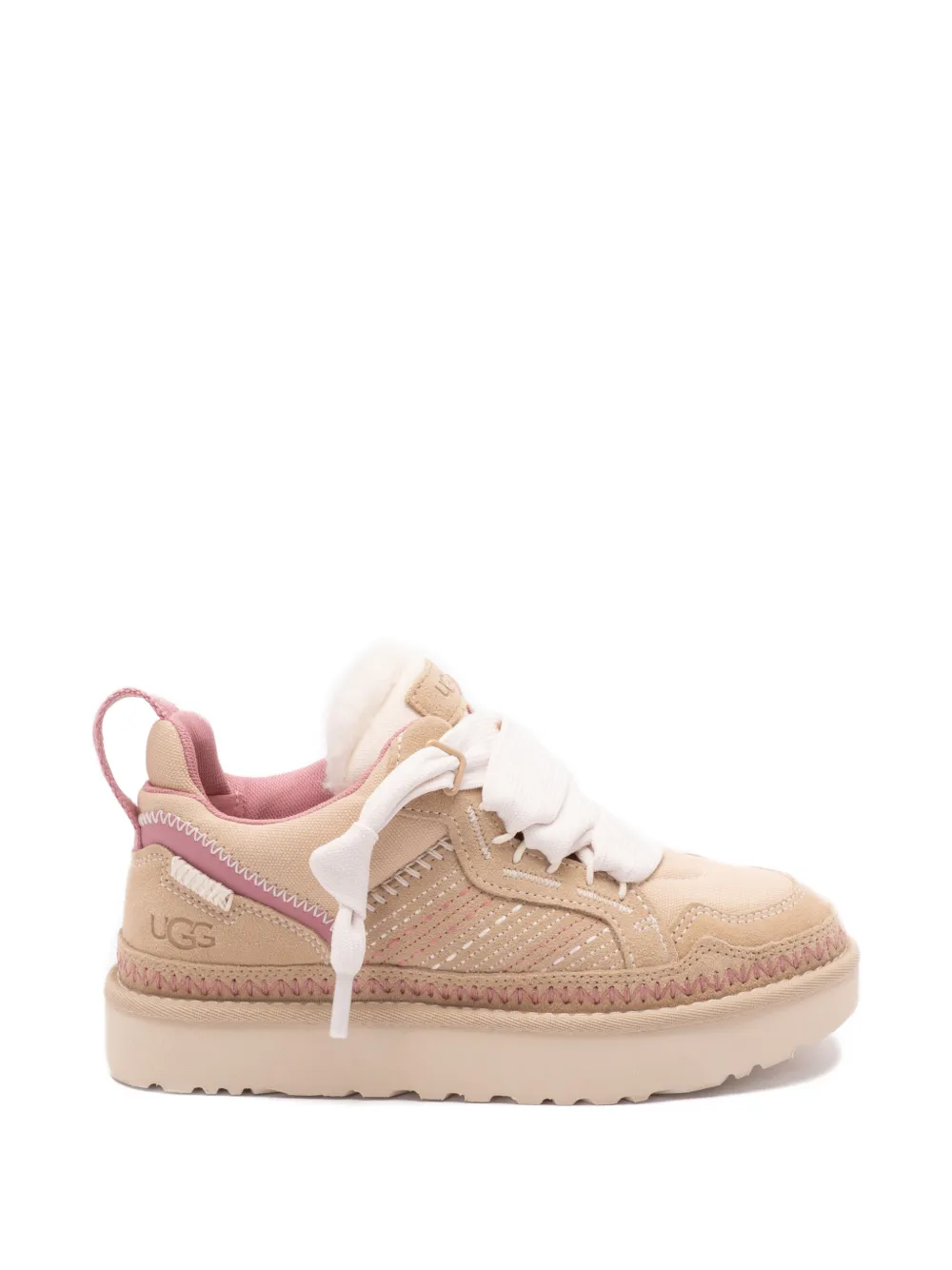 UGG Lowmel Meadow Sneakers mit pinkem Besatz – Nude (1175114W)