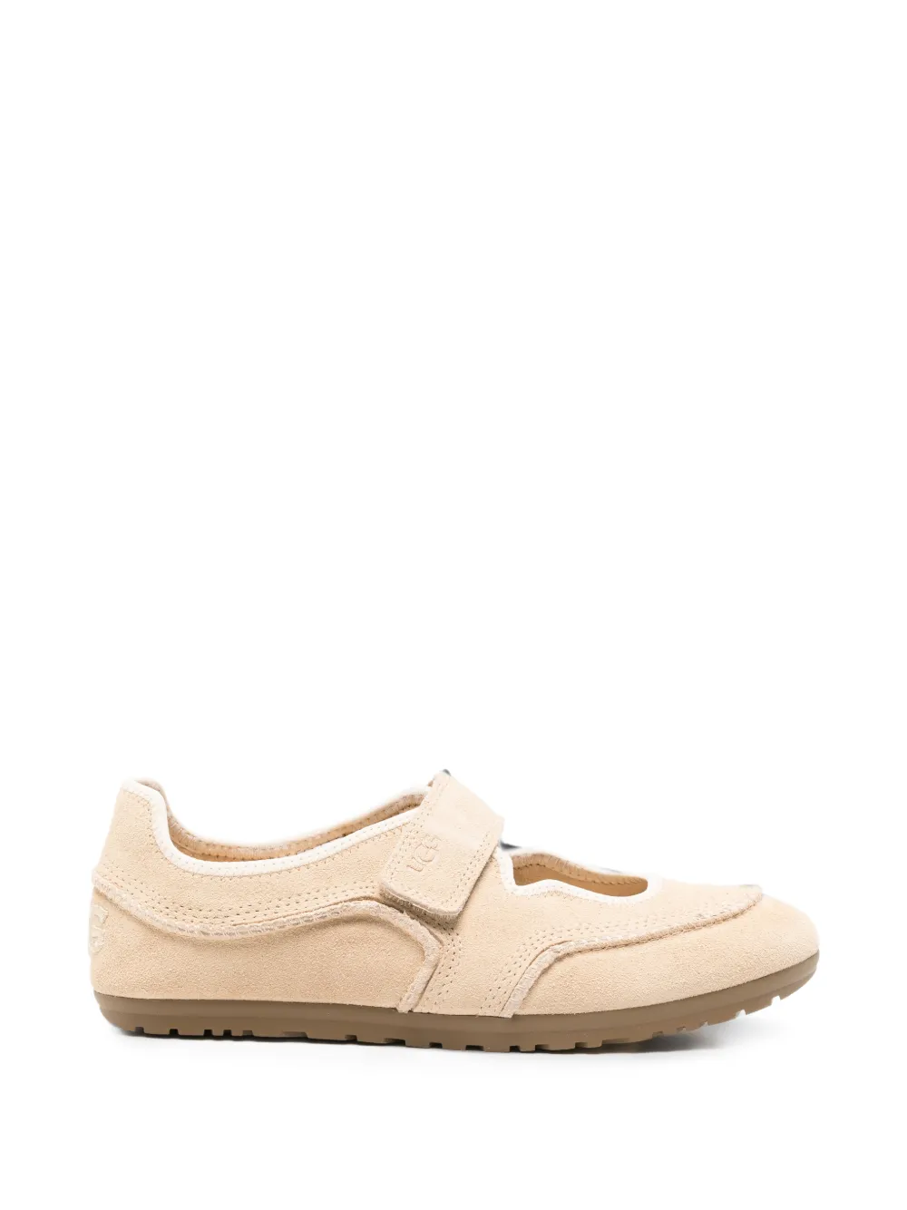 UGG Mary Janes aus Wildleder mit Klettverschluss – Nude (1187530)