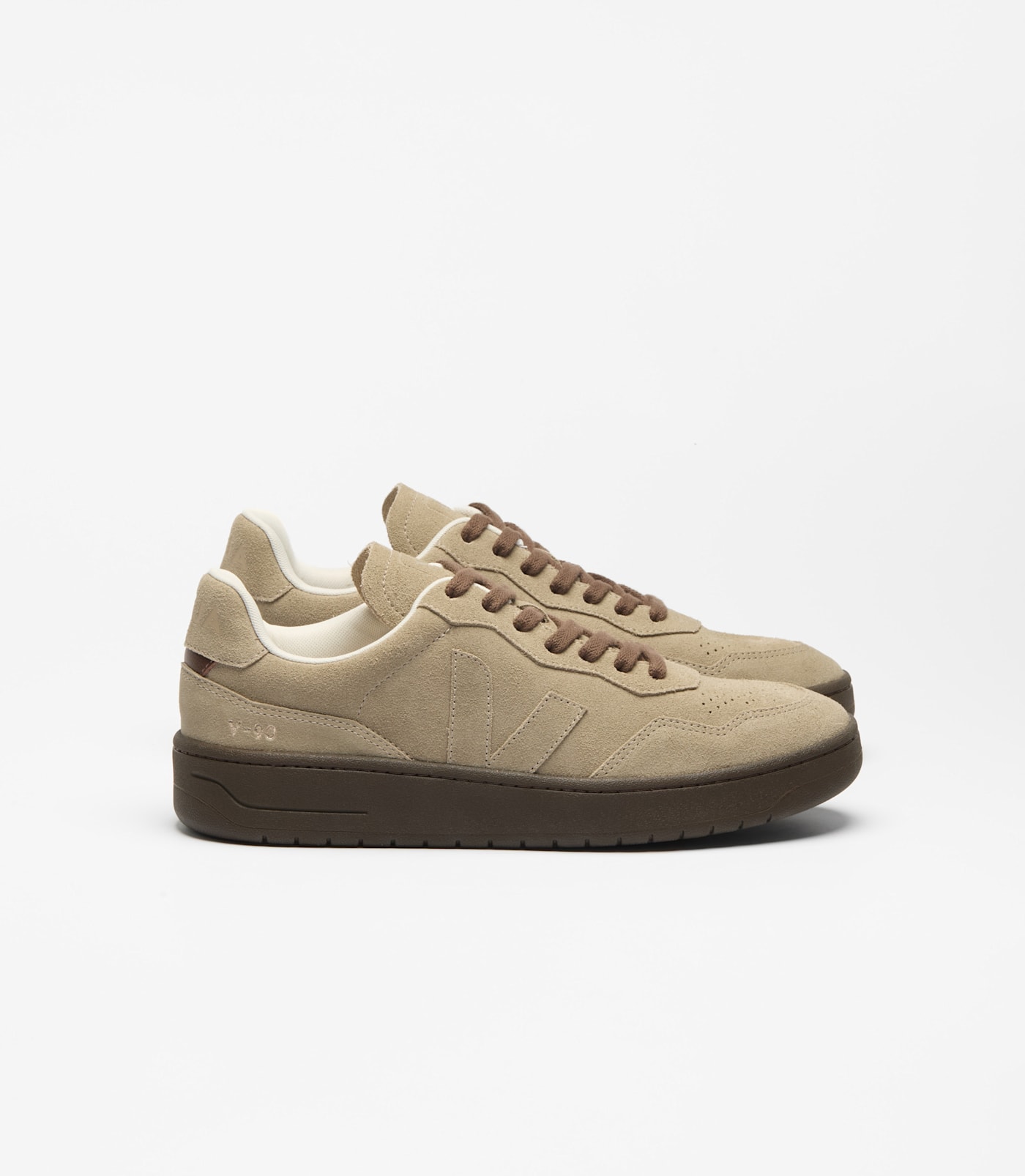 VEJA V-90 suède sneakers met taupe-adelaar – Beige (VD0321729)