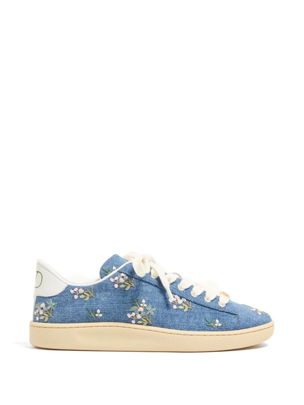 Valentino Garavani Royco denim sneakers met geborduurde bloemen – Blauw (WS0LX9IZF)