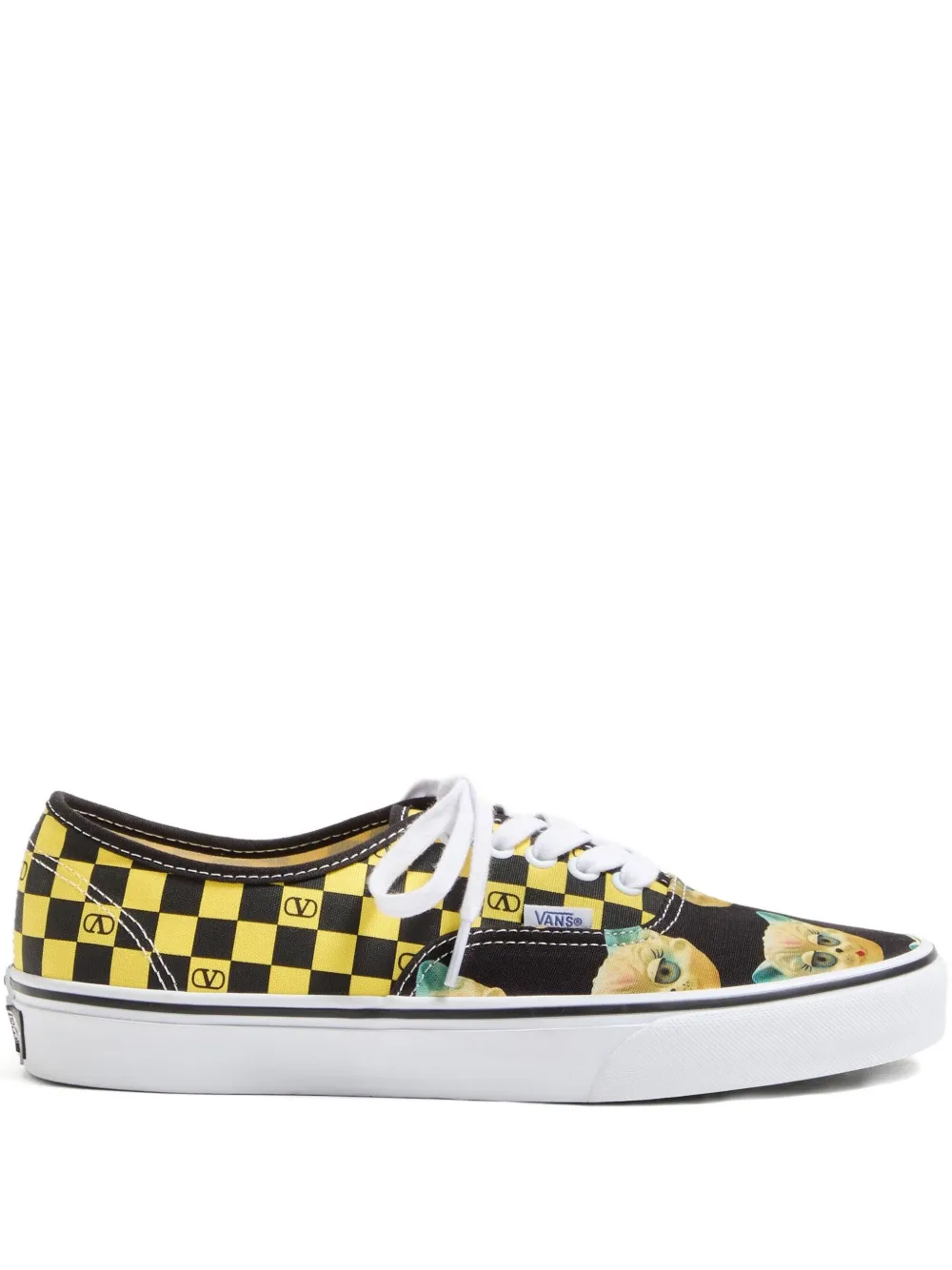 Valentino Garavani x Vans VLogo Checkerboard en Le Chat de la Maison low-top sneakers met print – Zwart (YS0M23HPJ)