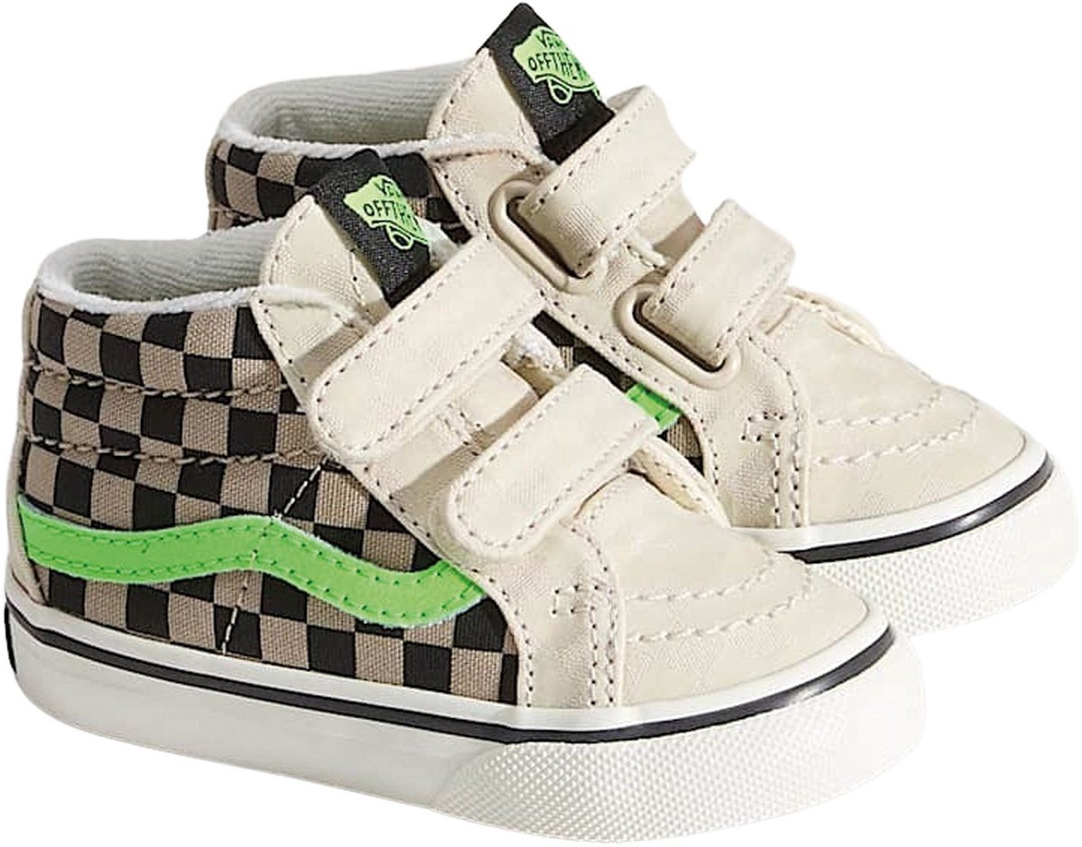 Vans SK8-Mid beige – zwart – limegroen (VN000D0PEN91)