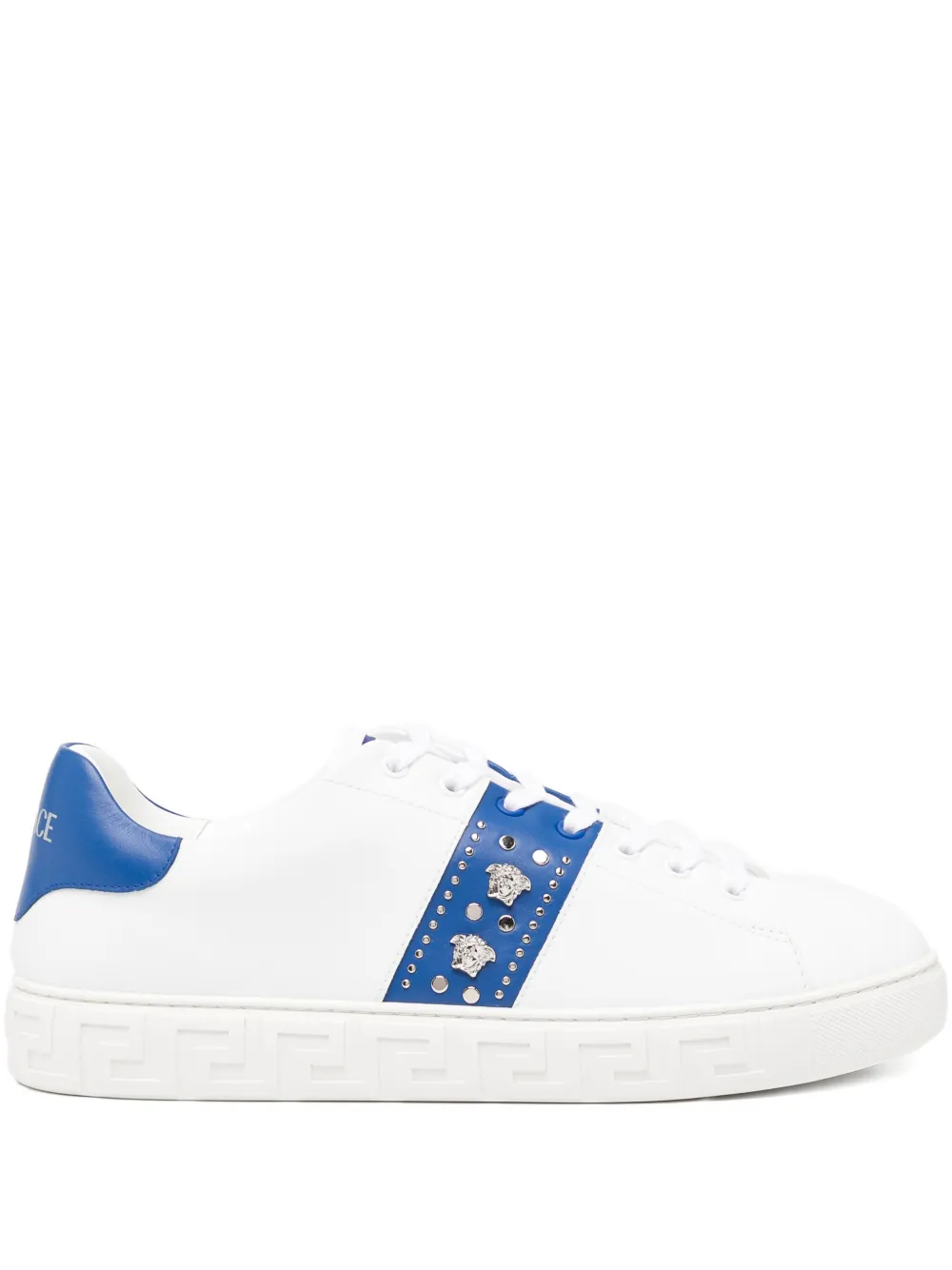 Versace Greca Sneakers mit Nieten – Weiß (10144601A16590)