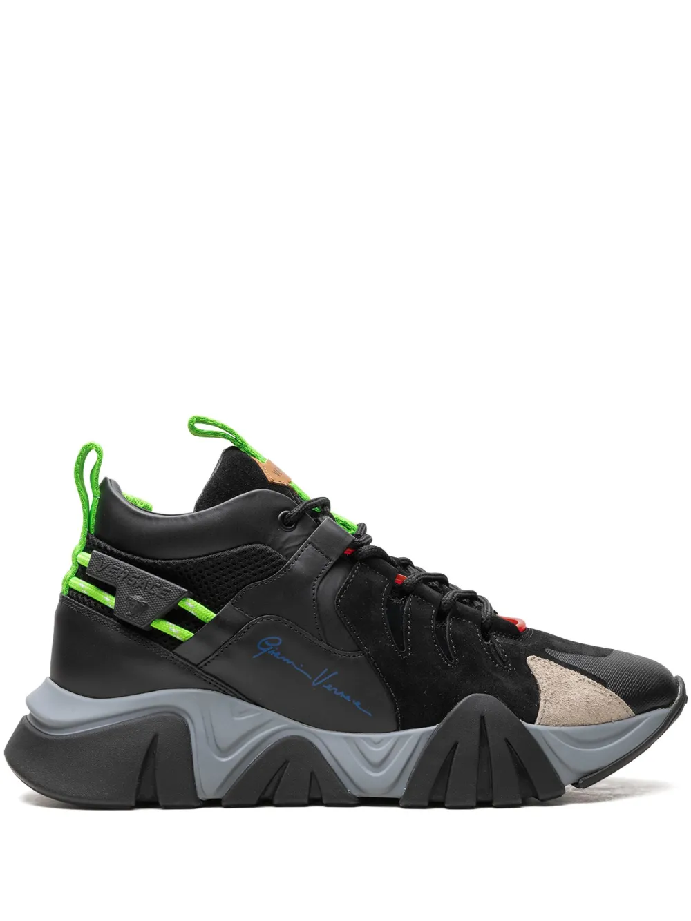 Versace Squalo Black/Fluorescent Green Sneakers – Schwarz (DSU7886DCRVIMG)