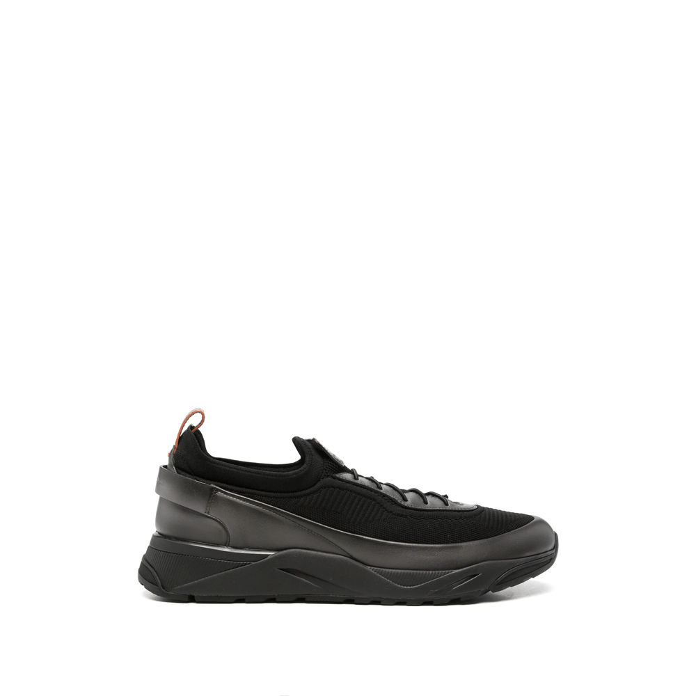 Santoni Panelled Low-top “Black” (MBIO22262NERT NUCG62)