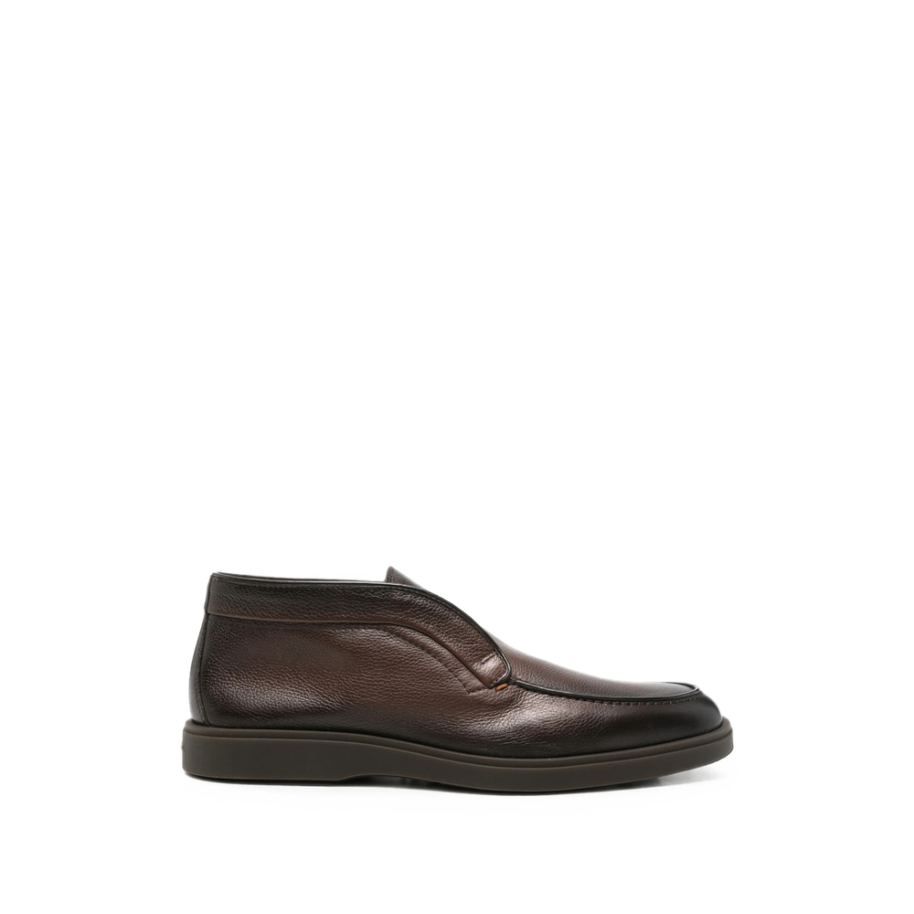 Santoni Grainy Leather Slip-on “Brown” (MGDT19404DKTS MPGT50)