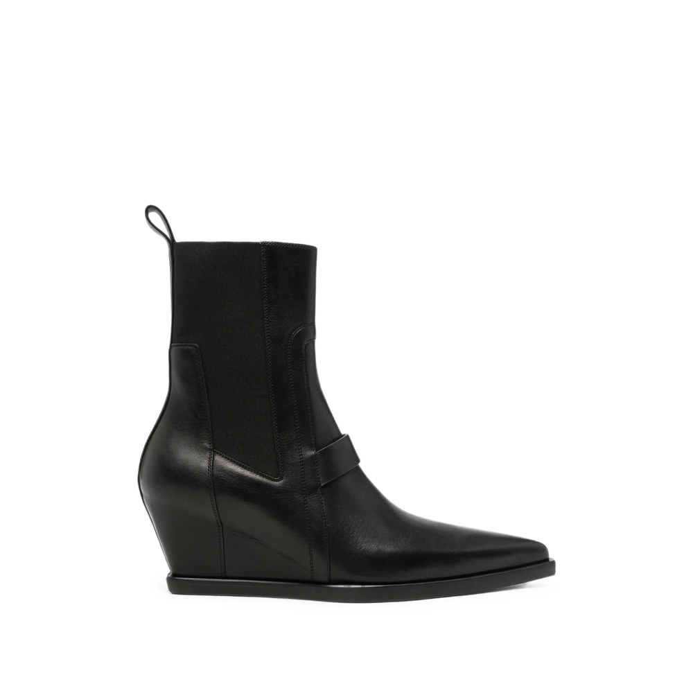 Rick Owens Wedge-heel Pointed-toe “Black” (RU02F4805 LOO 09)