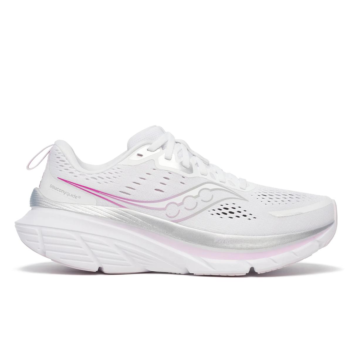 Saucony Guide 18 Womens “White Fuchsia” (S10998-160)