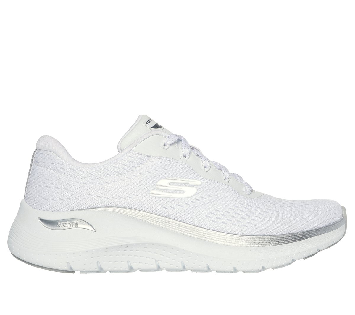Skechers Arch Fit 2.0 – Glow The Distance Sneaker Wit/Zilver