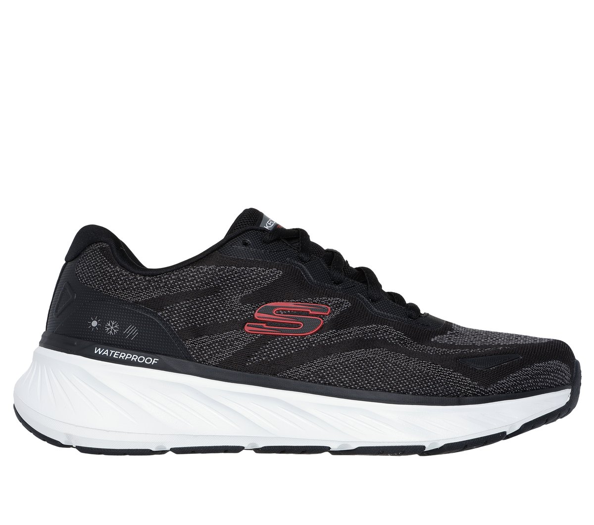 Skechers Waterproof Relaxed Fit: Edgeride – Konzo Sneaker Zwart/Rood