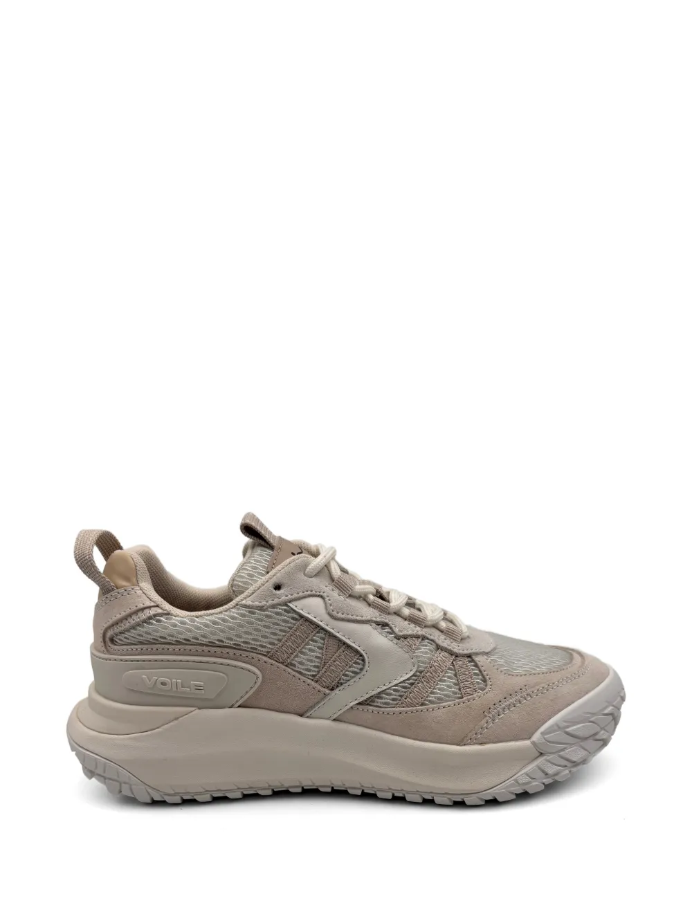 Voile Blanche Club Act sneakers met vlakken – Beige (CLUBACTSUEDE)