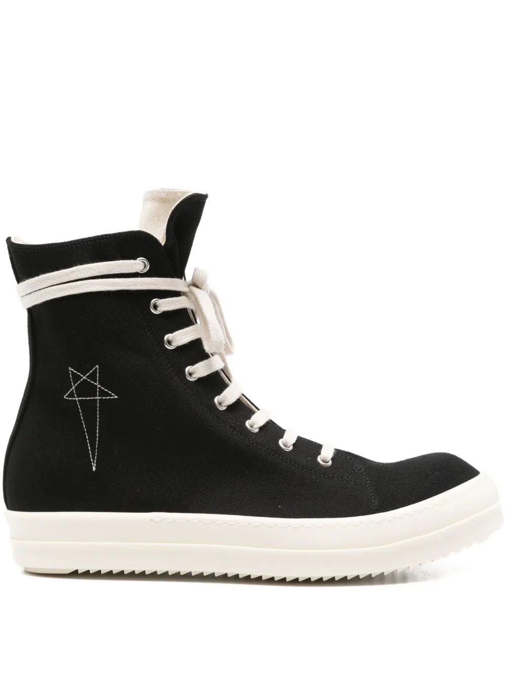 Rick Owens DRKSHDW Sneakers met geborduurde ster en ritssluiting – Zwart (DU02E7807DOEM8)