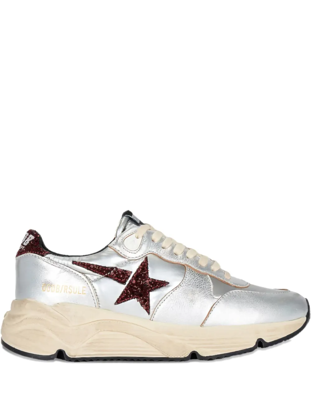 Golden Goose Running Sole Silver/Bordeaux sneakers – Grijs (GWF00215F004183)