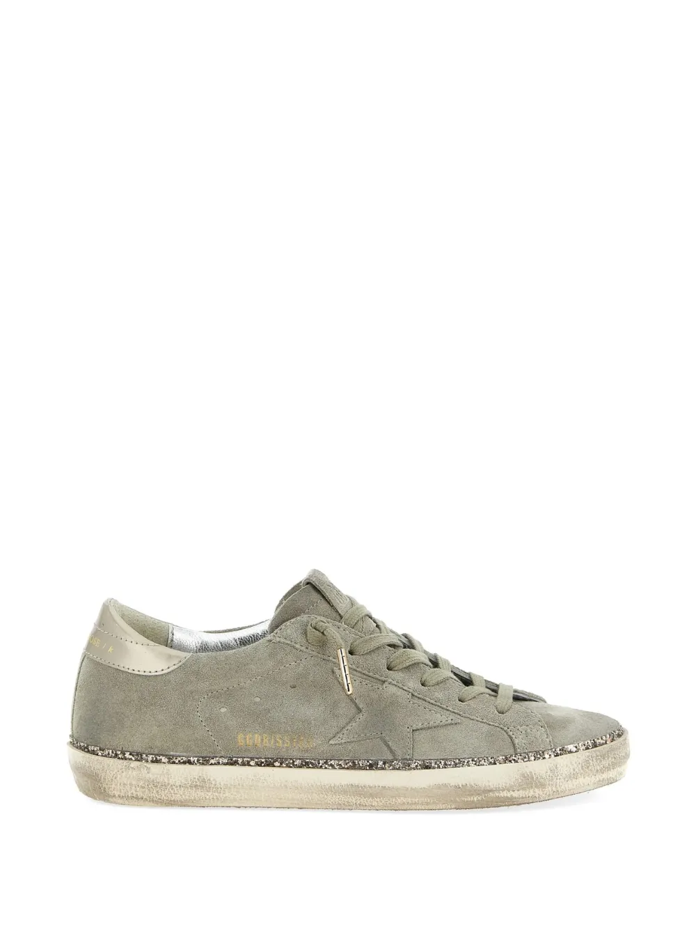Golden Goose Super-Star leren sneakers met glitter – Groen (GWF00857F008059)