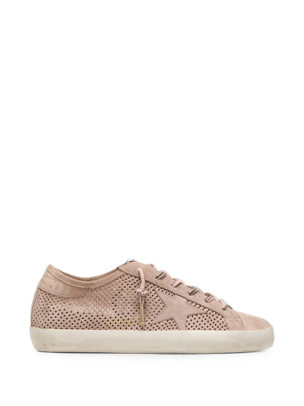 Golden Goose Super-Star LTD Sneakers aus perforiertem Wildleder in Puderrosa mit farblich passendem Stern (GWF00931F008521)