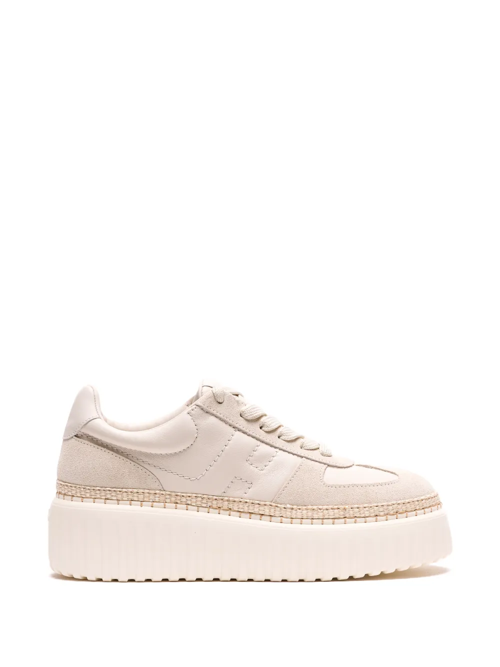 Hogan H-Stripes sneakers met plateauzool – Beige (HXW7100FY40UIT)