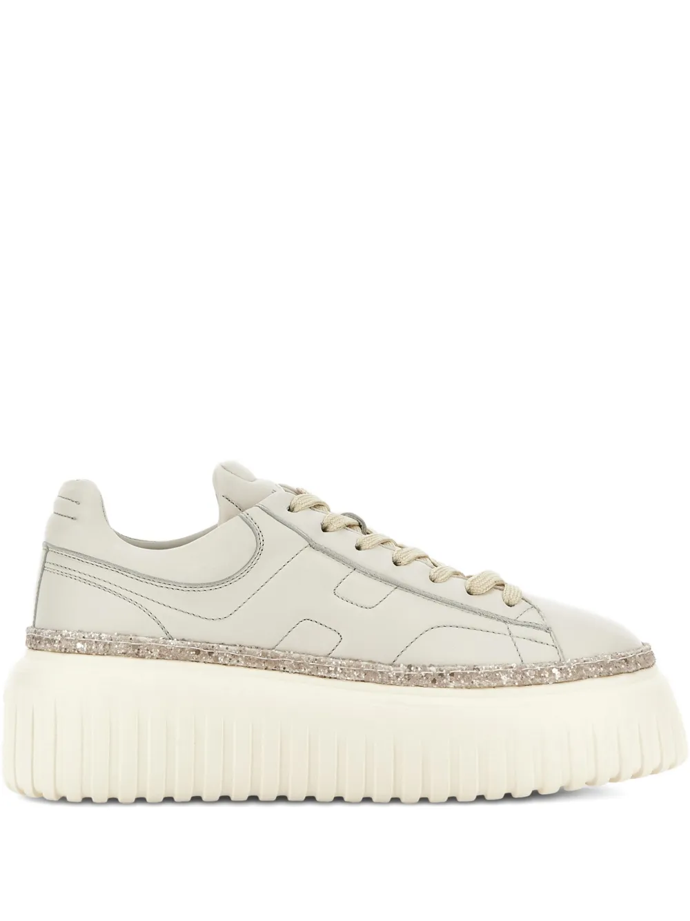 Hogan Flatform-Sneakers mit Glitter – Nude (HXW7120FC60LE9)