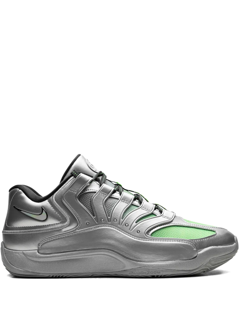 Nike KD 18 EYBL Metallic Silver/Green Strike/Dark Smoke Grey sneakers – Grijs (IF2518)