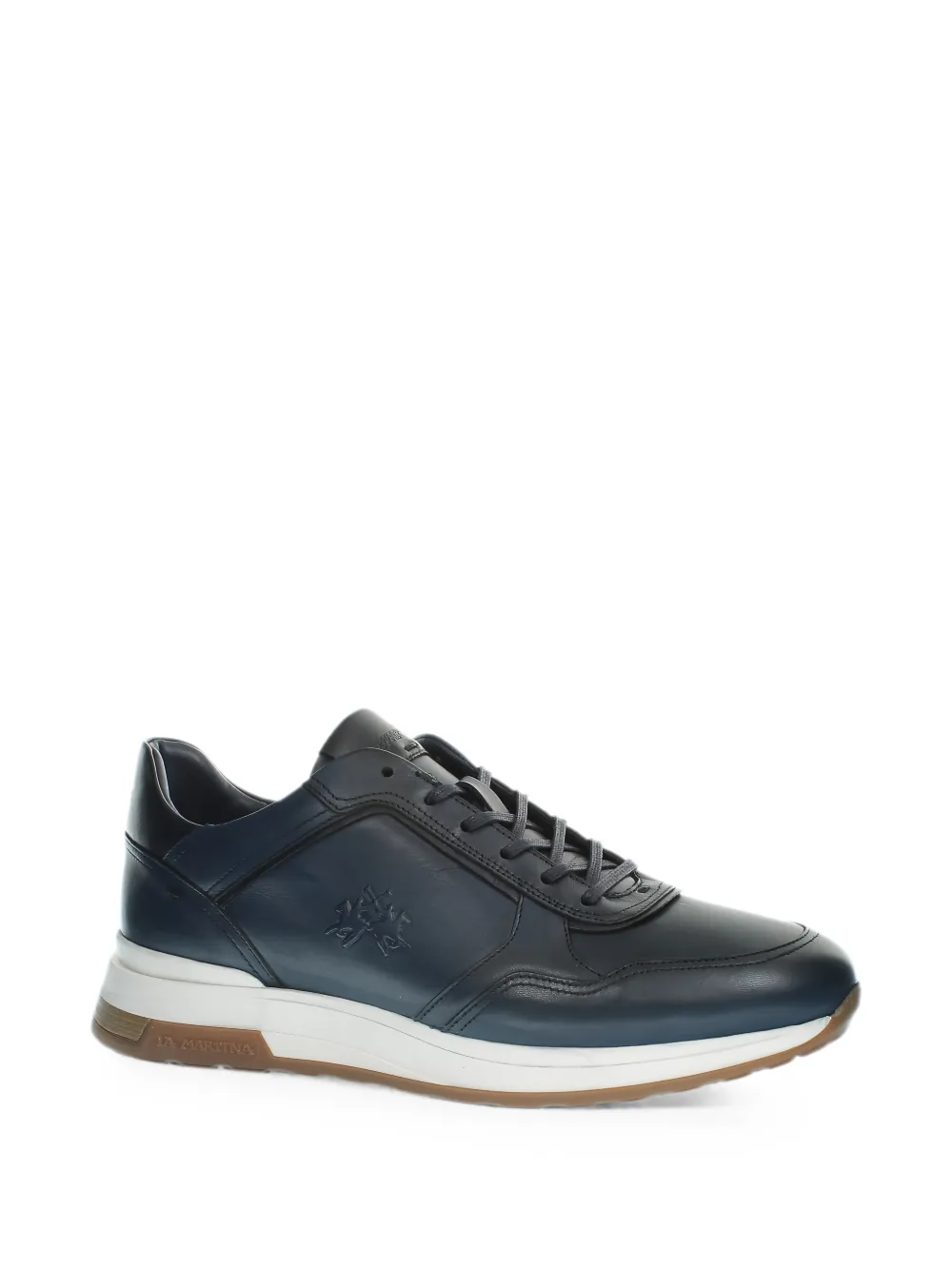 La Martina Buttero leren sneakers – Blauw (LFM2420603110)