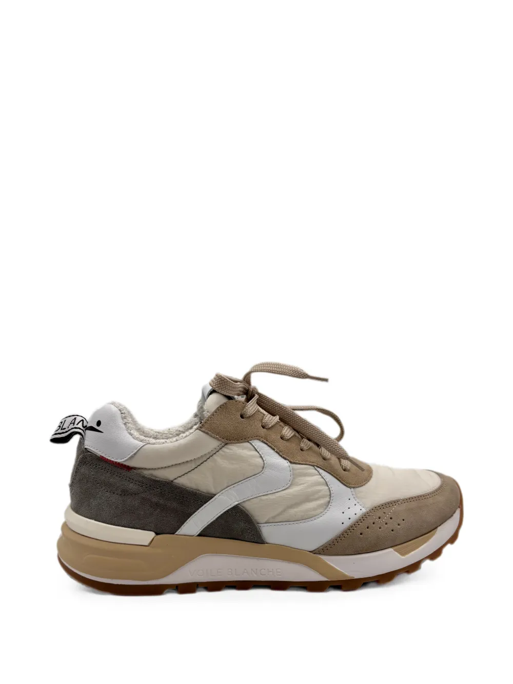Voile Blanche Magg suède sneakers met vlakken – Beige (MAGGSUEDE)