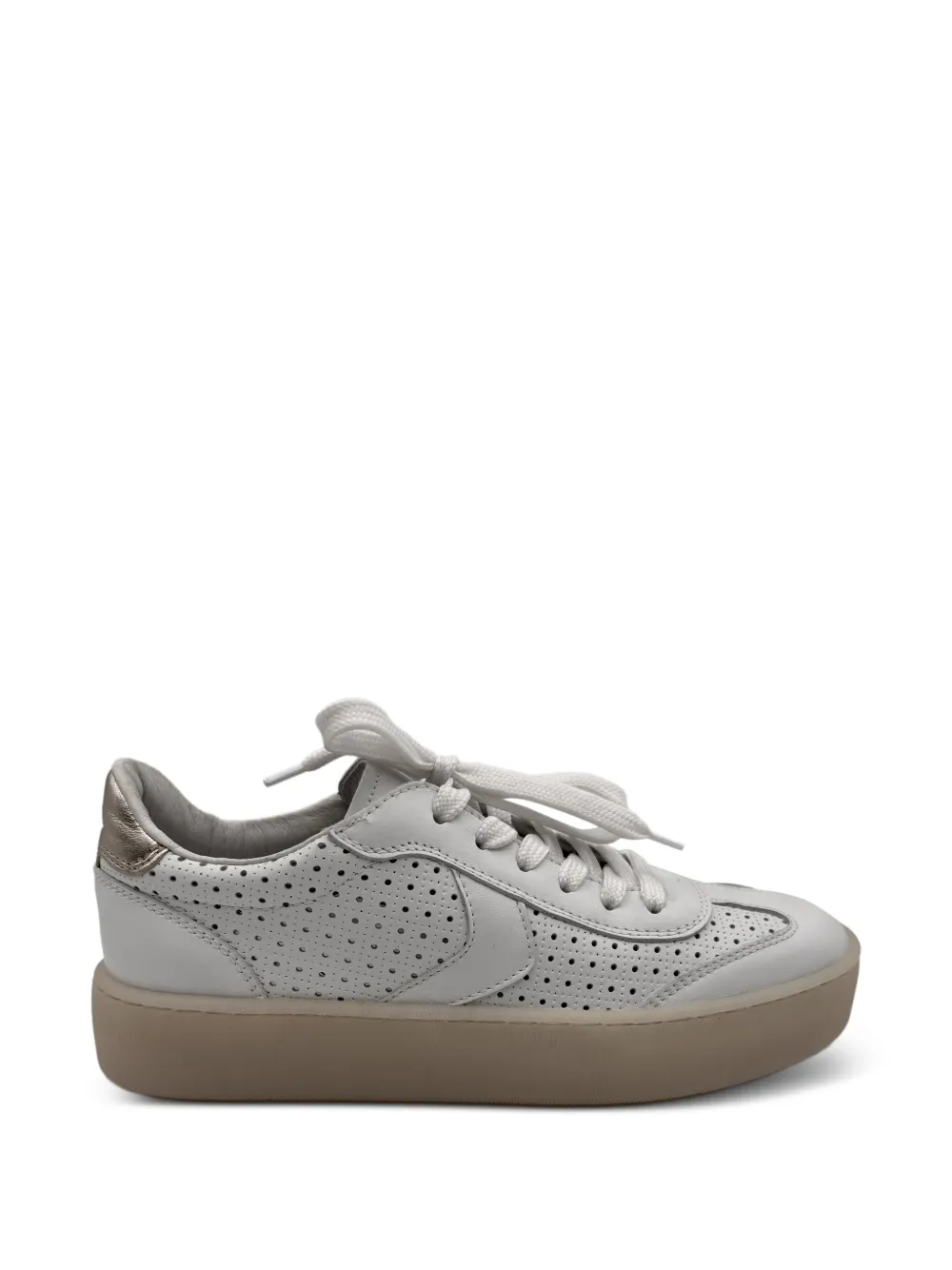 Voile Blanche perforated leather low-top sneakers – Weiß (MINDMASH)