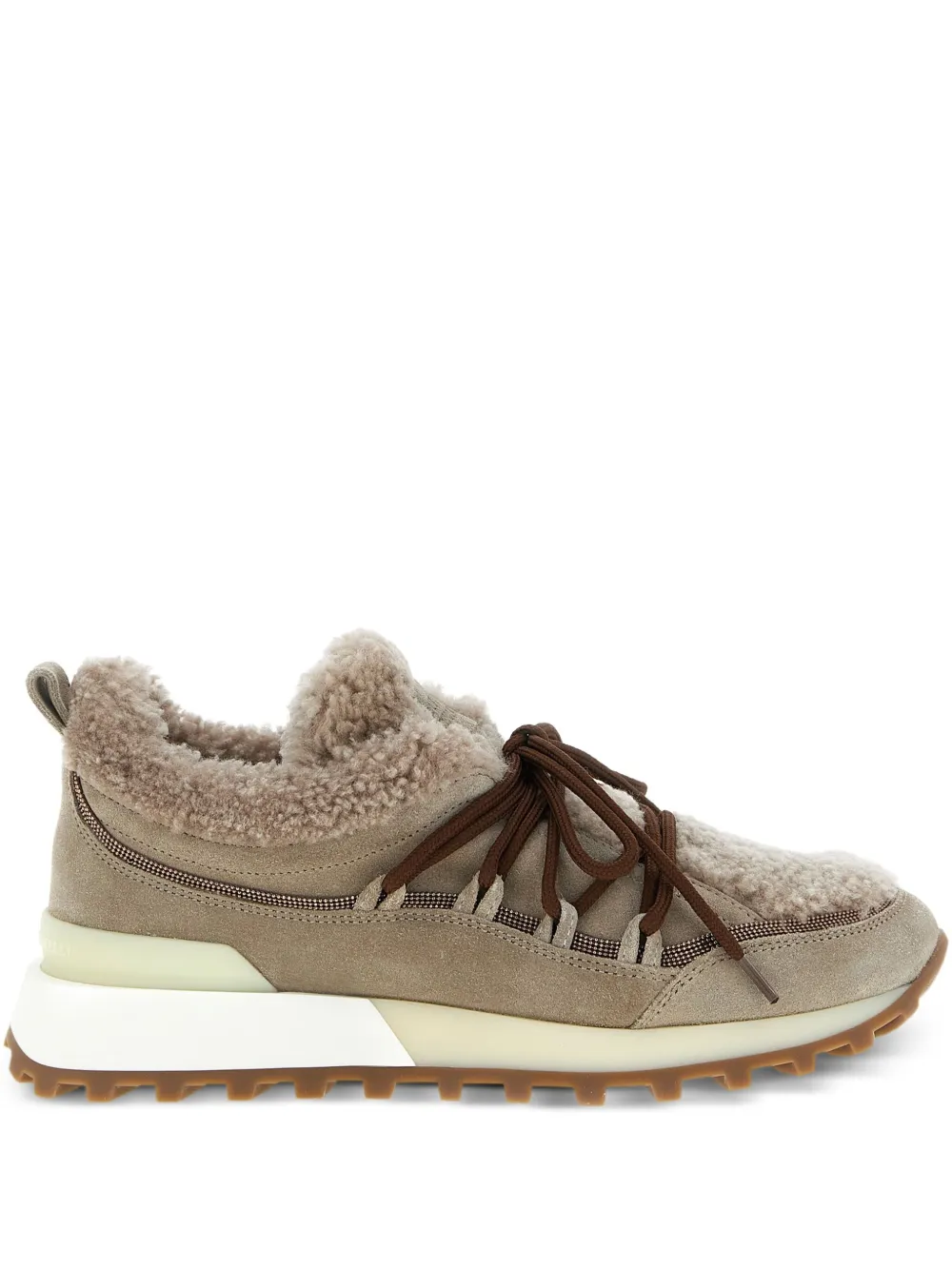 Brunello Cucinelli Monile sneakers gevoerd met bont – Beige (MZSFG3098C5859)