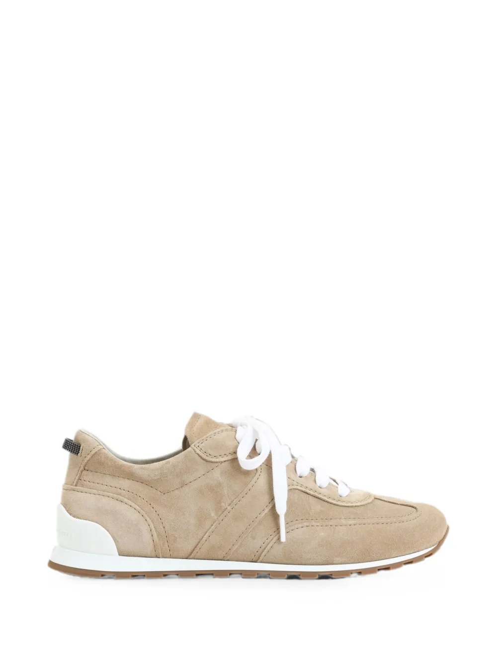Brunello Cucinelli Kalfssuède sneakers met vlakken – Beige (MZSFG3337PC9783)