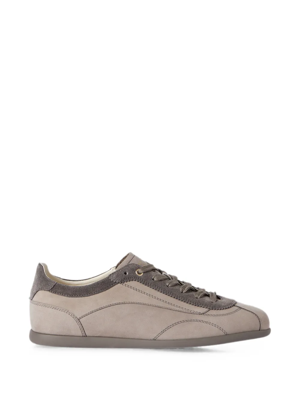 Brunello Cucinelli Sneakers aus Nubukleder und Wildleder mit schmaler Außensohle – Grau (MZUKRED337CMR16)