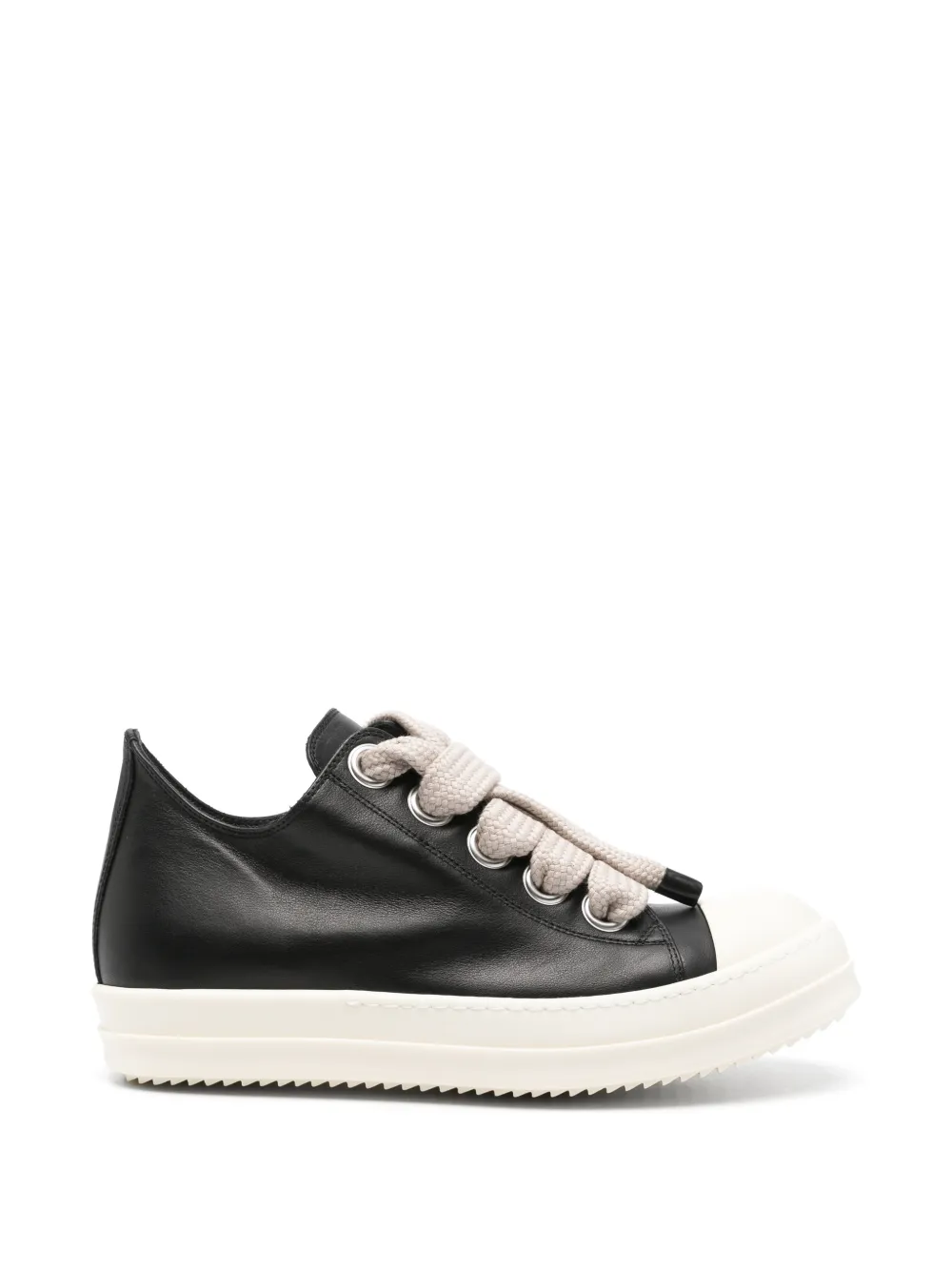 Rick Owens Jumbolace Low leren sneakers – Zwart (RU02F4893LCOW2)