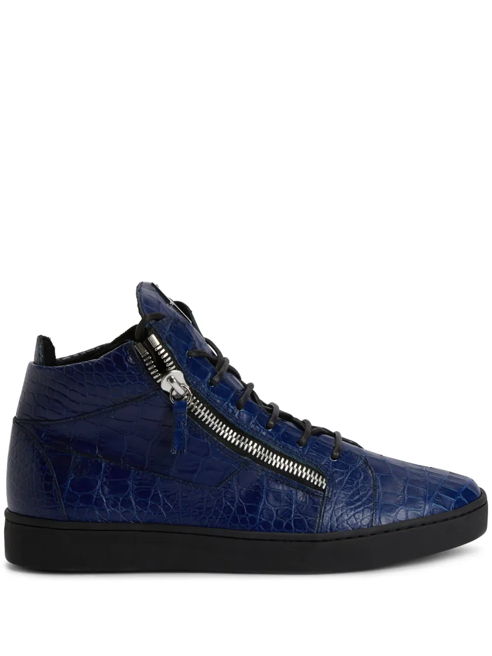 Giuseppe Zanotti Kriss mid-top sneakers met krokodillen-reliëf – Blauw (RU10072K47)