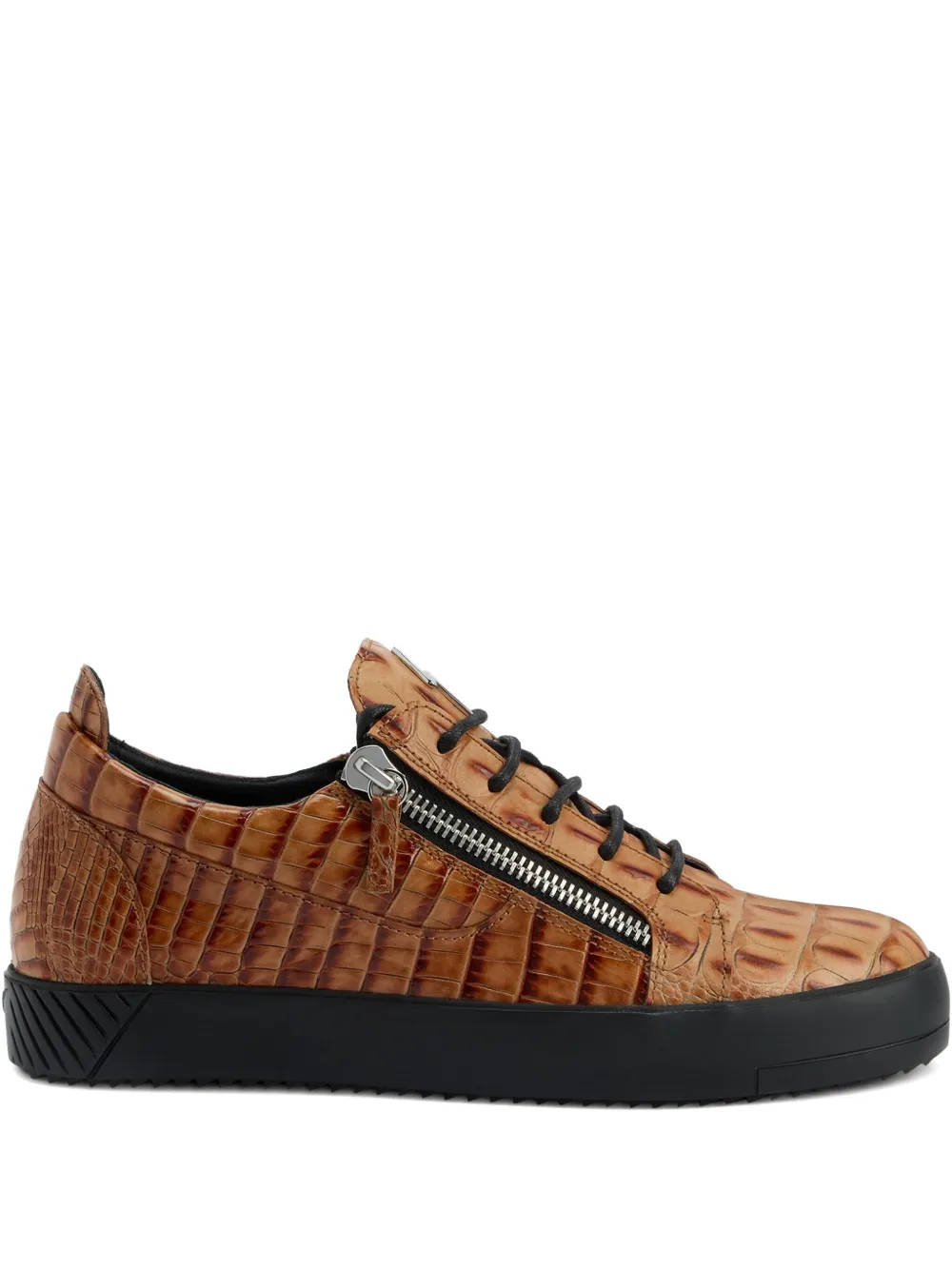 Giuseppe Zanotti Frankie sneakers met krokodillen-reliëf – Bruin (RU50029H01)