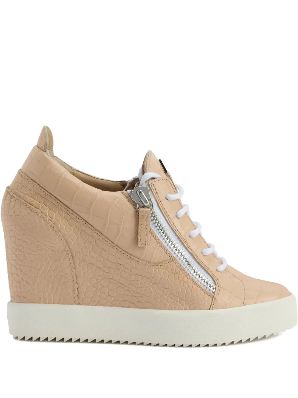Giuseppe Zanotti Addy sneakers met krokodillen-reliëf – Beige (RW50022H03)