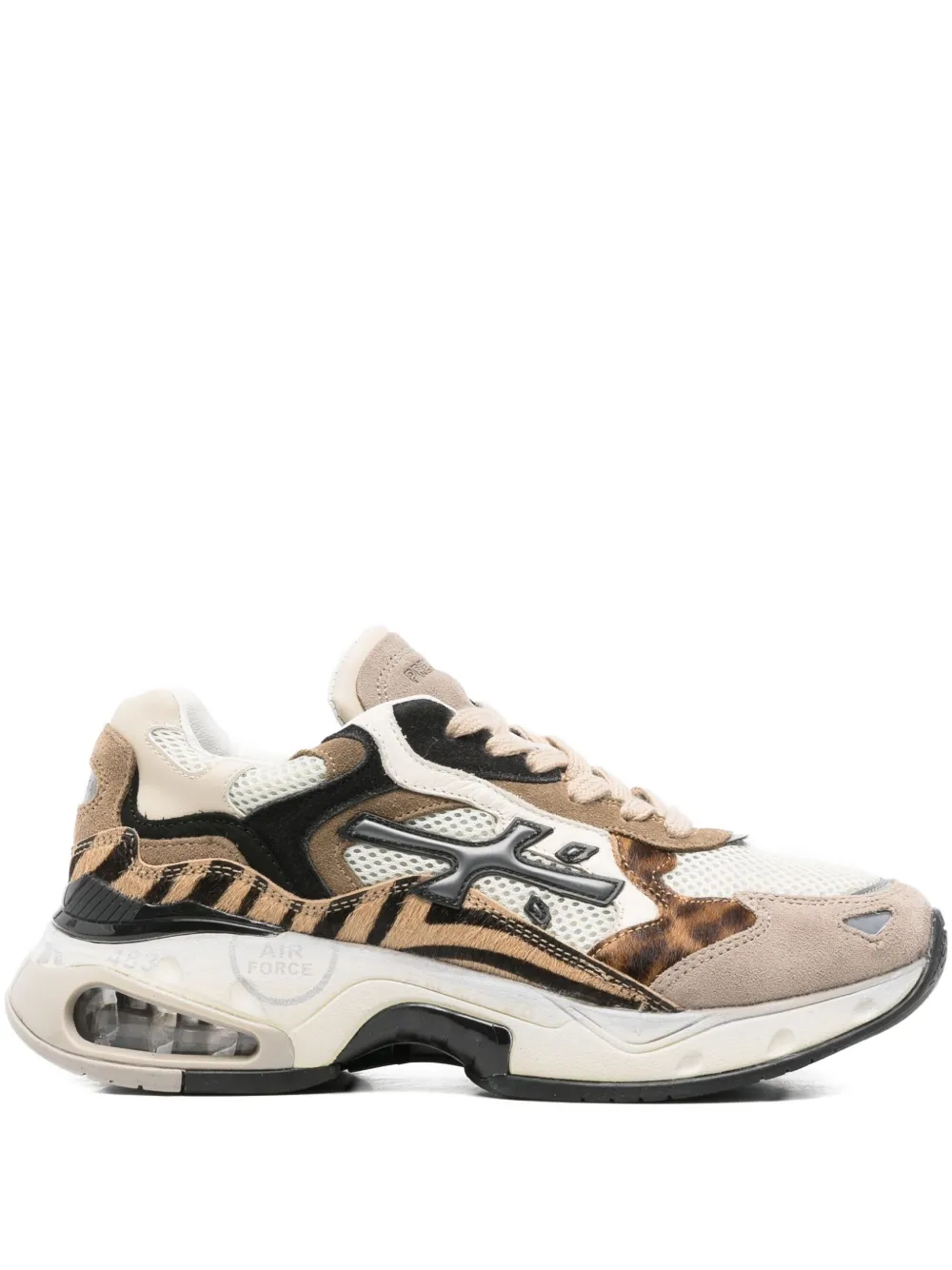 Premiata Sharky-D sneakers met tijgerprint – Beige (SHARKYD425)