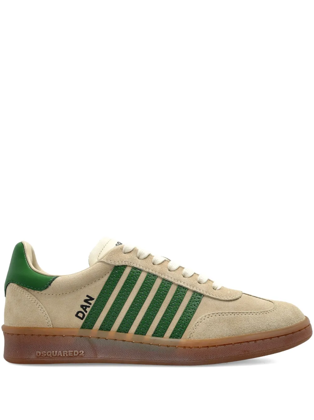 DSQUARED2 Gestreepte suède sneakers – Groen (SNW036414170001)