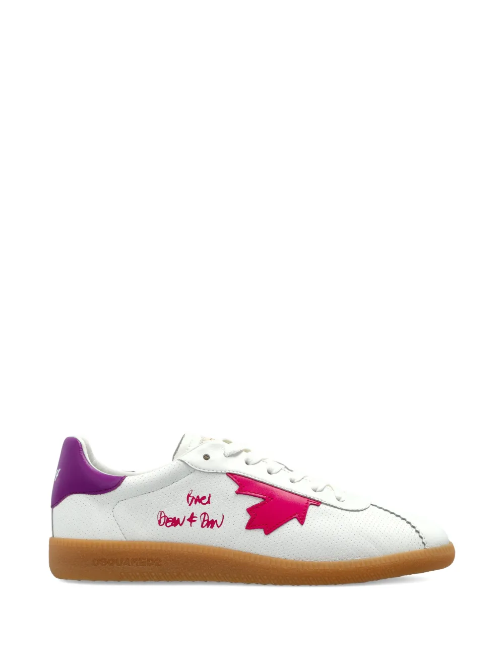 DSQUARED2 Gestreifte Rebel Sneakers – Weiß (SNW046818908701)