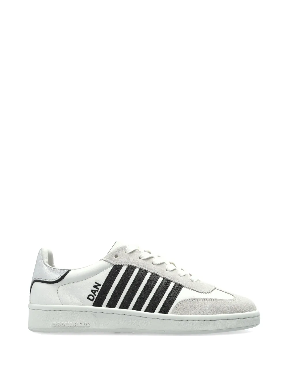 DSQUARED2 Gestreepte sneakers met veters – Zwart (SNW047618908715)