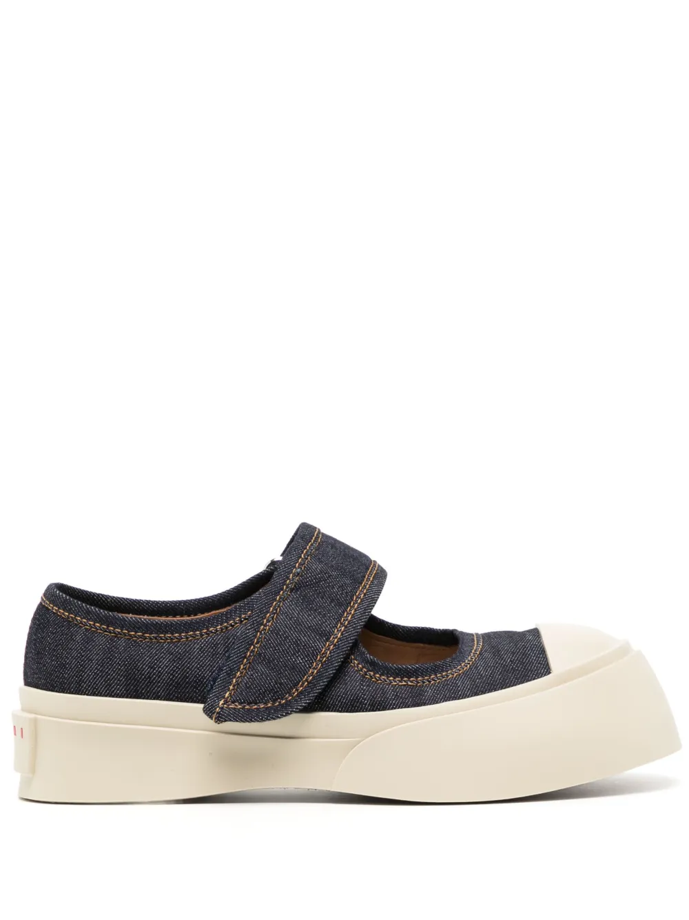 Marni Sneakers Mary Jane aus Denim – Nude (SNZW003120P4155)