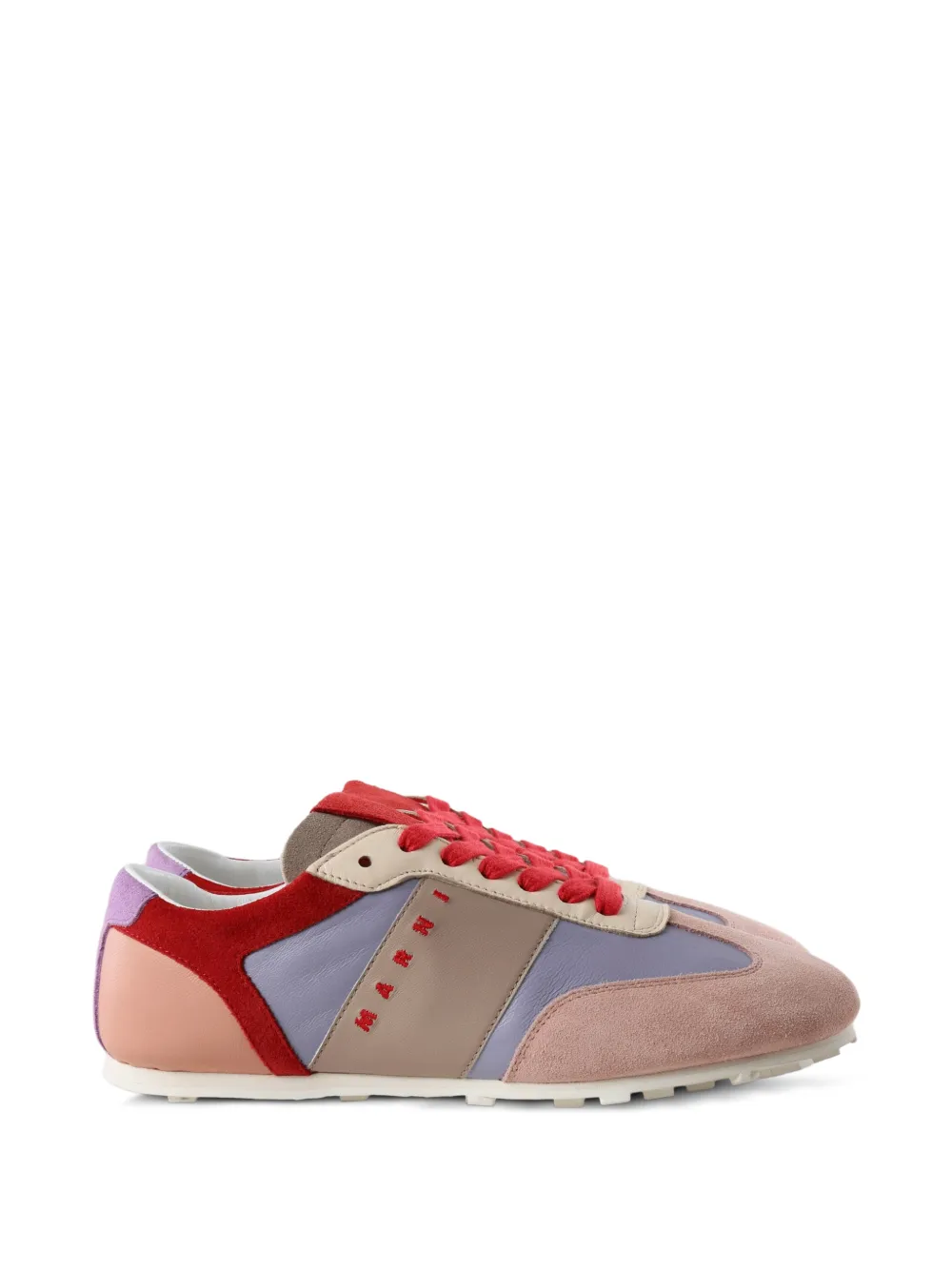 Marni Leren en suède Softy Soccer sneakers – Zwart (SNZW020400P9097)