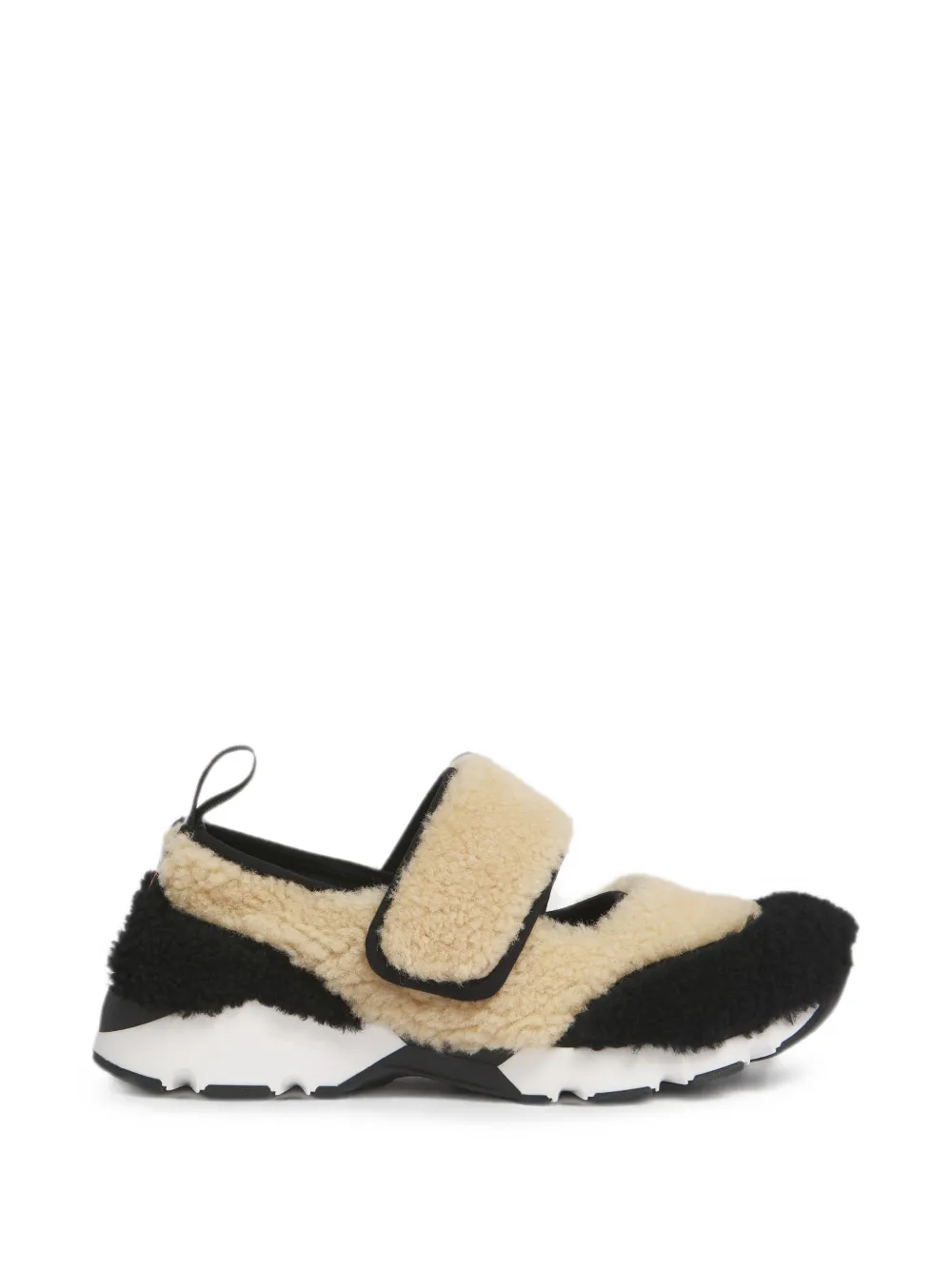 Marni Mary Jane Running Sneakers aus schwarzem Shearling (SNZW020602P9282)