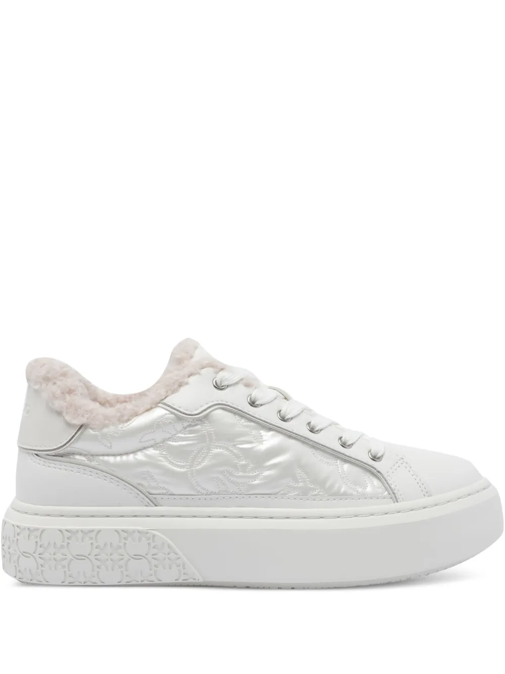 PINKO Sneakers met gewatteerd vlak en bont afwerking – Wit (SS0103P102)