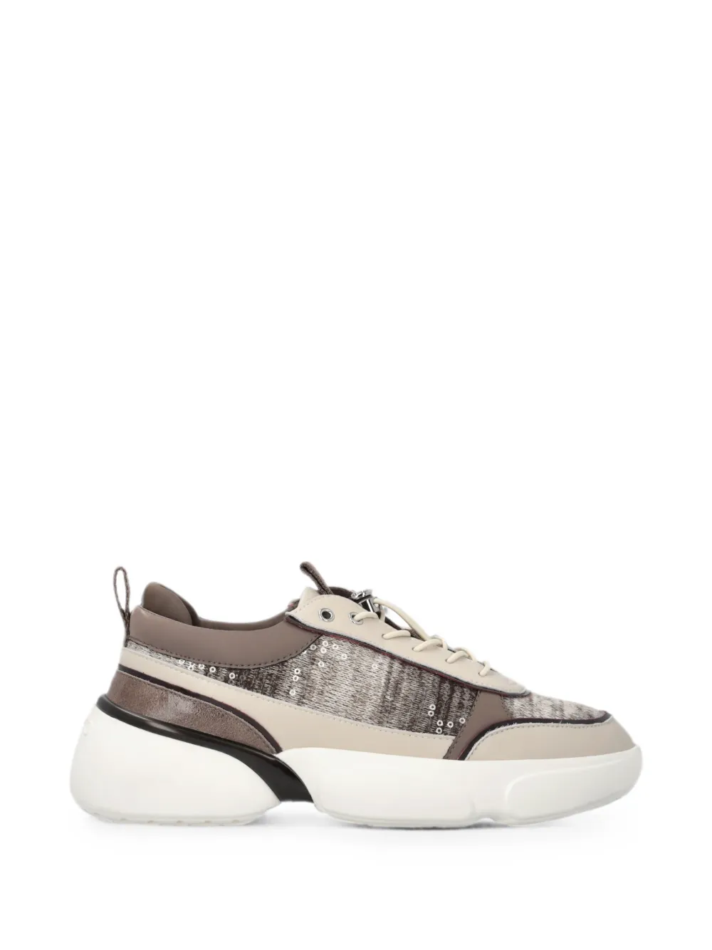 PINKO sequin-embellished panelled sneakers – Beige (SS0191P128)