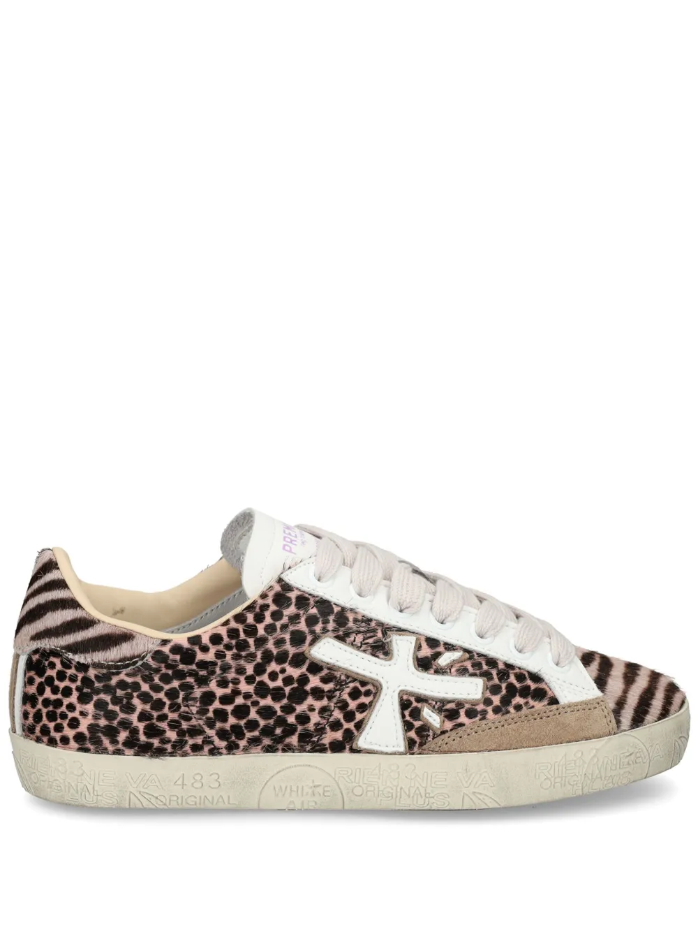 Premiata Sneakers mit Leoparden-Print – Nude (STEVEND6935)