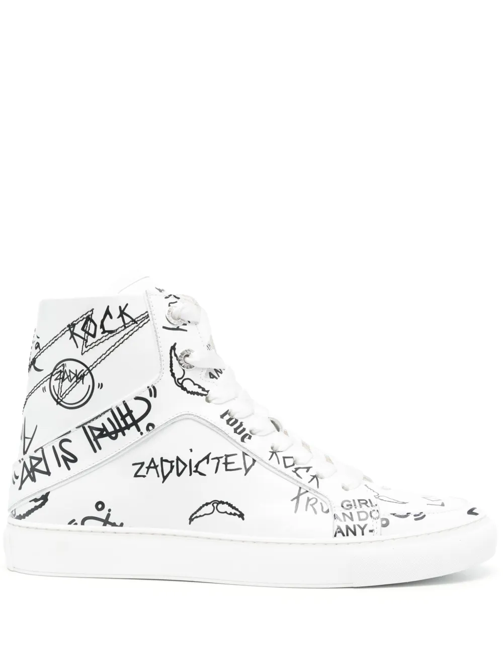Zadig&Voltaire High Flash leren sneakers – Wit (SWSN00444)