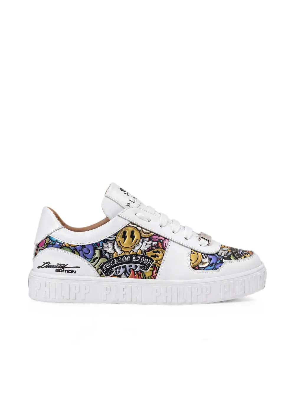 Philipp Plein Mirror Smile graphic-print sneakers – Wit (UAFSUSC1077PLE010N)