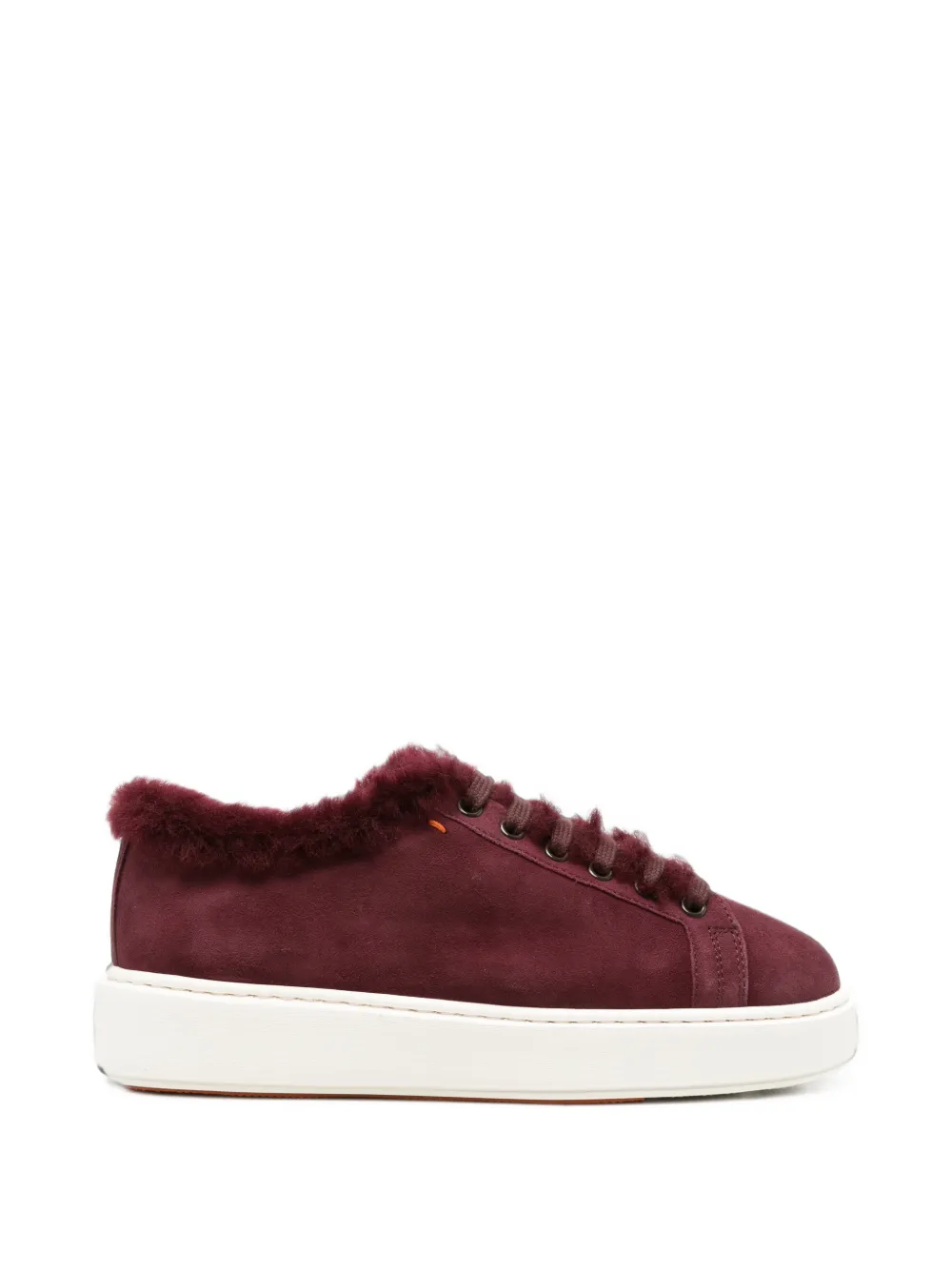 Santoni Clean Icon fur-trim sneakers – Rood (WBCD61524BARPTOY)