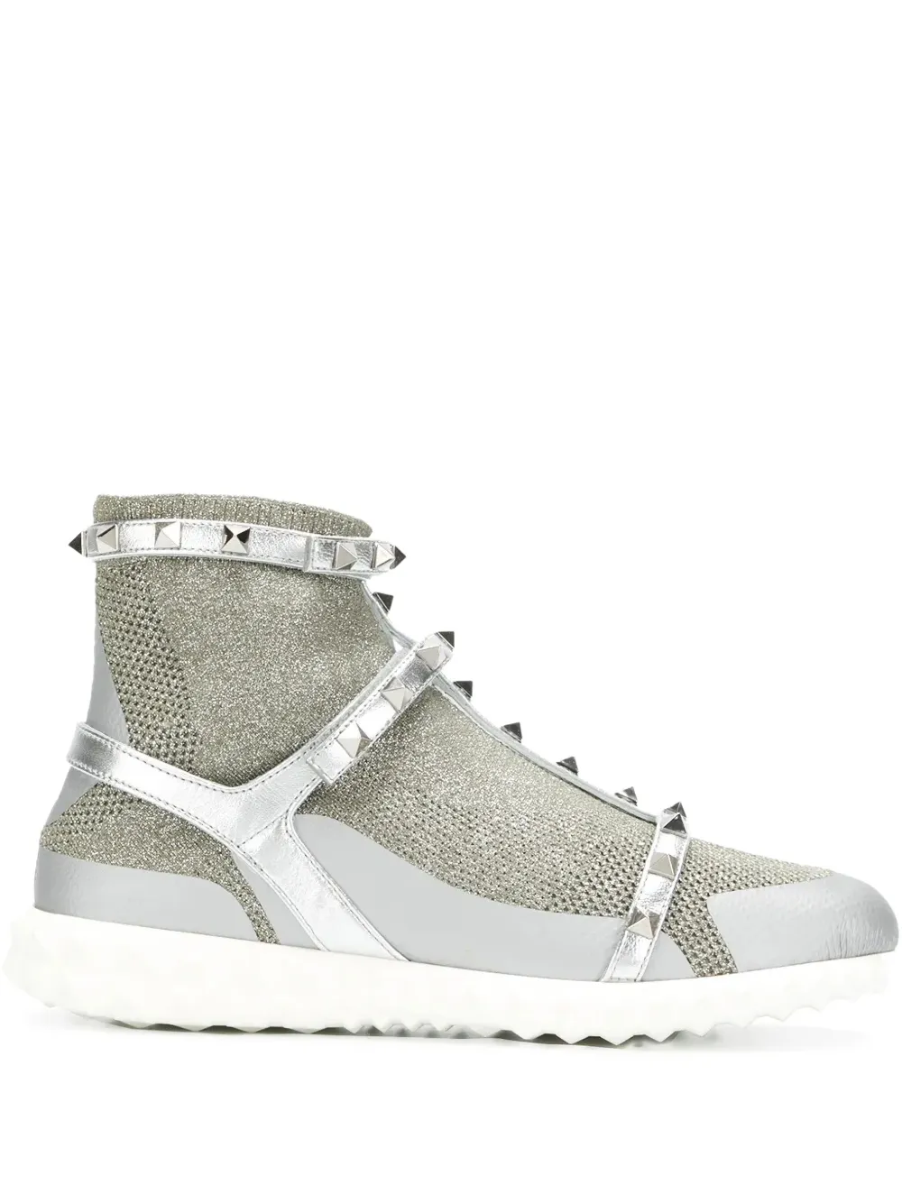 Valentino Garavani Rockstud high-top sneakers – Metallic (WS0F82AIQ)