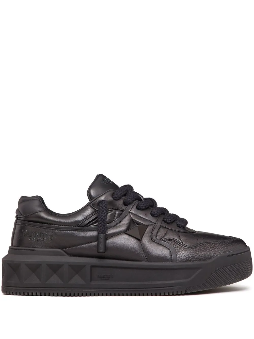 Valentino Garavani One Stud XL nappaleren low-top sneakers – Zwart (YS0G37XTM)